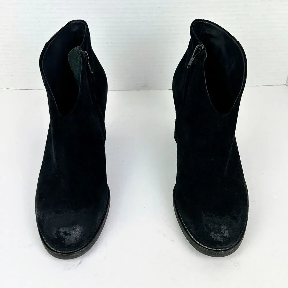 Paul Green Delgado Black Ankle Booties Suede Heeled Boots Classic UK 4.5 US 7